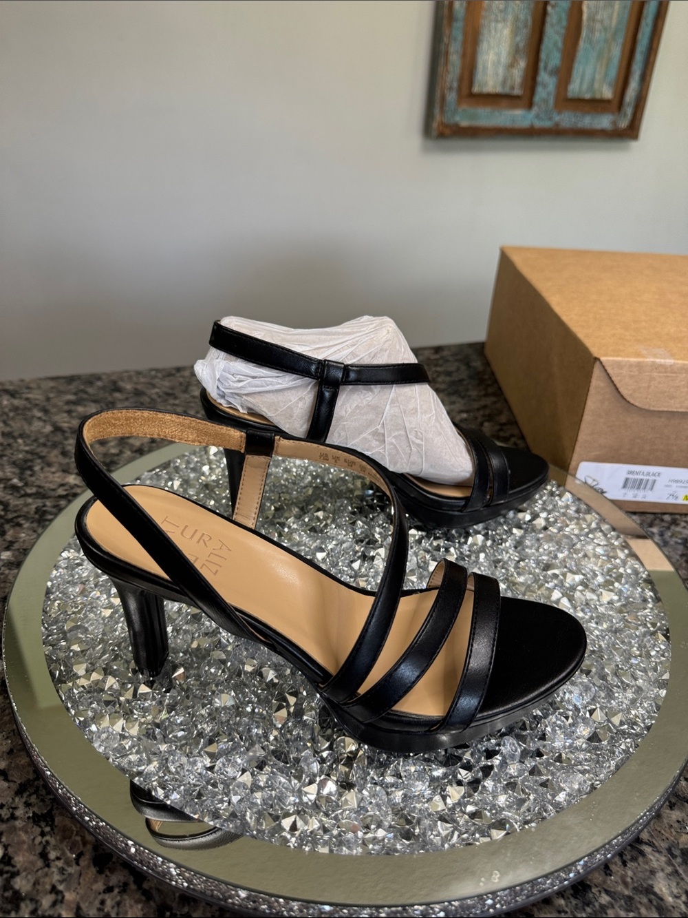 Naturalizer Brenta Black Strappy High Heel Sandals NEW 7.5 - Picture 14 of 16